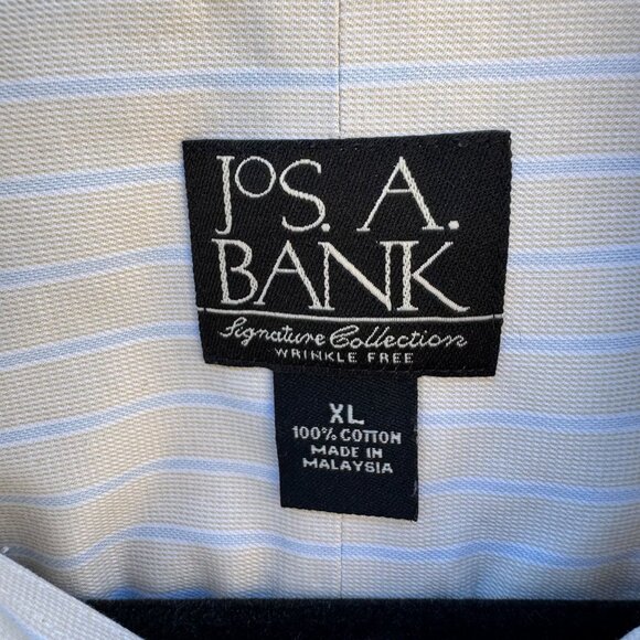 Jos. A. Bank Signature Collection Mens White Striped Long Sleeve Dress Shirt XL - Picture 2 of 10